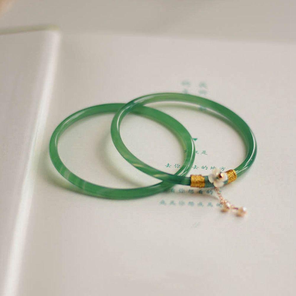 Girls National Style Women Bangles  Stone Bracelet Chinese Style Jewelry Antique Bracelet