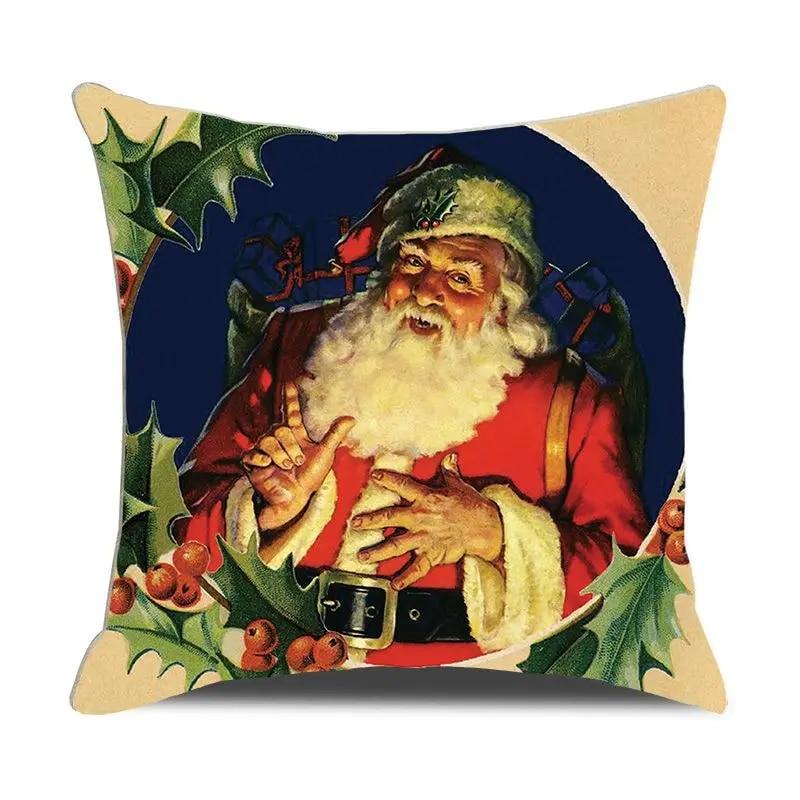 Christmas Pillowcase Santa Claus Snowman Pillowcase Sofa Car Cushion Cover Home Decoration New Year Christmas Gift