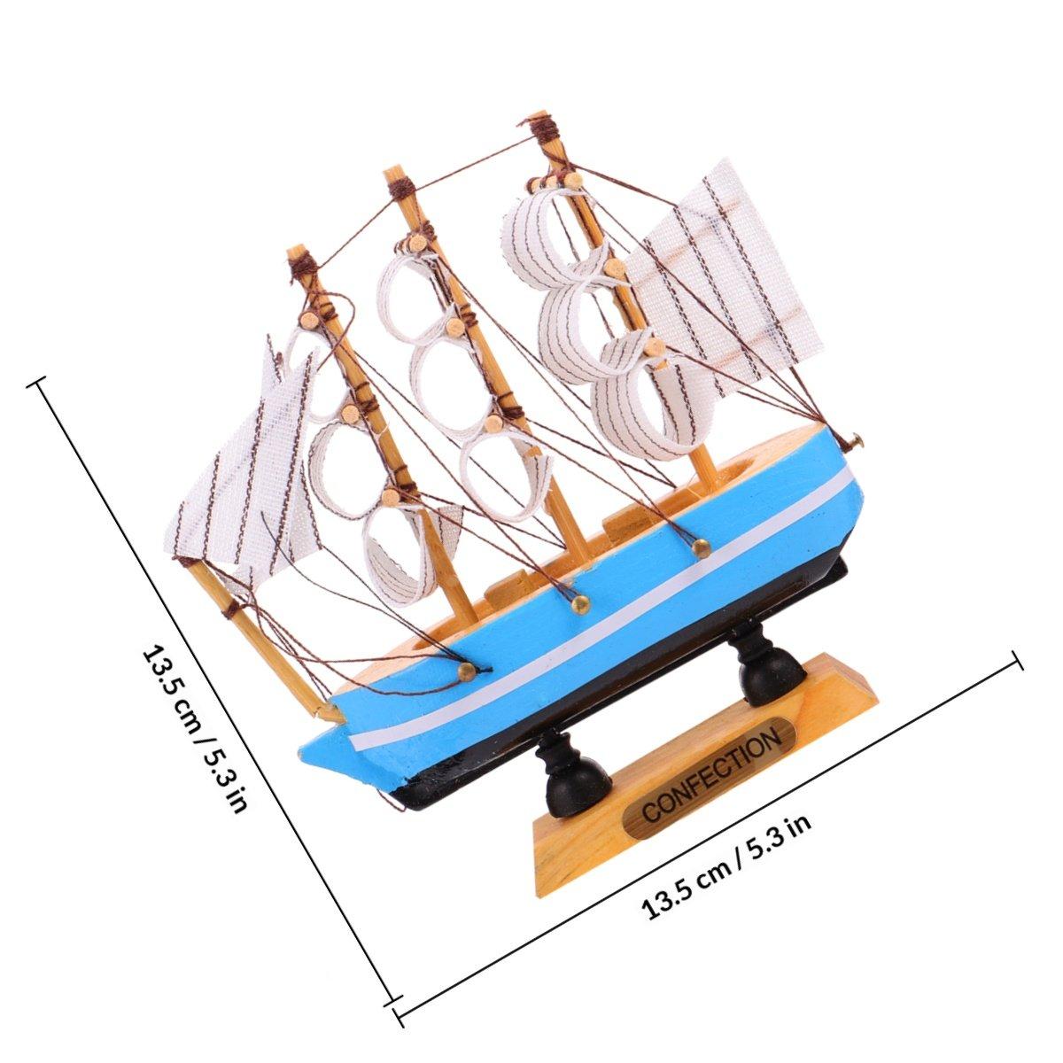 

Wooden Sailboat Cake Decoration Large Length 14Cm Graduation Cake Ornament Home Desktop Decor Tabletop Craft Gift 10X10X2.2CM
