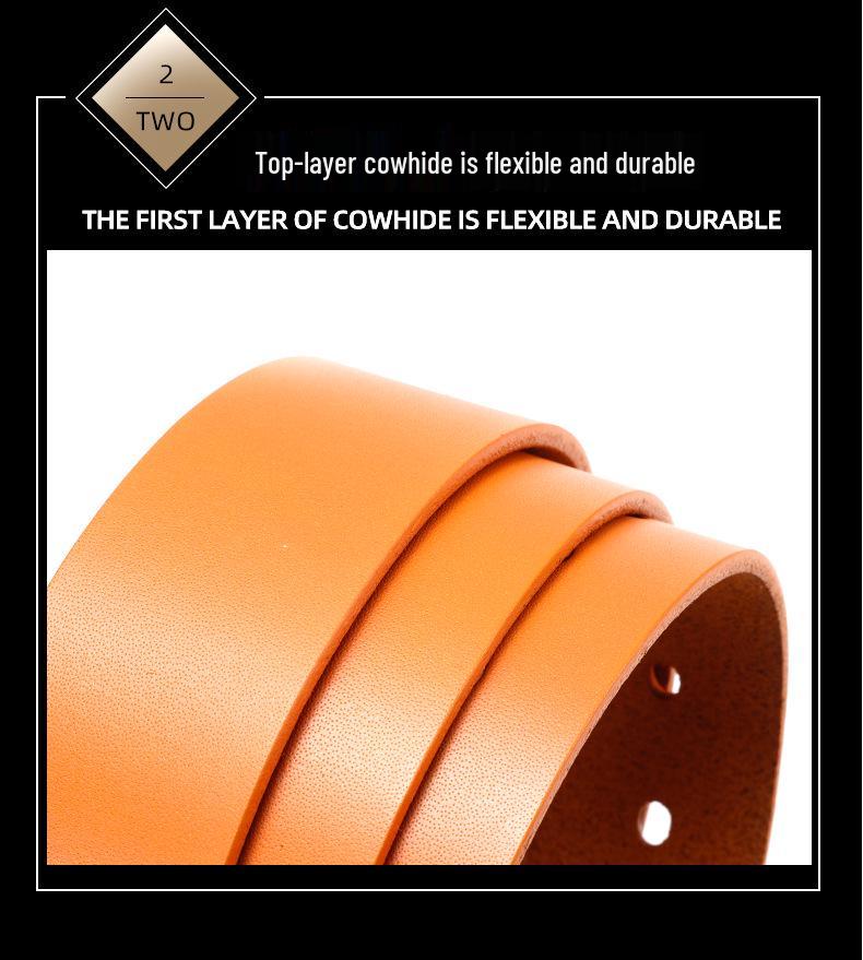 Retro Men's Cowhide Leather Pin Buckle Belt - Versatile Business Casual for All Ages