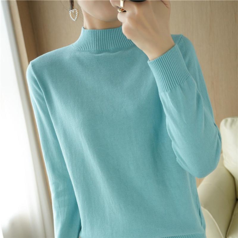 Damegenser MODERN NEW SAGA Vårullgensere Turtleneck strikket genser Høst Dame Jumper Strikket Topp