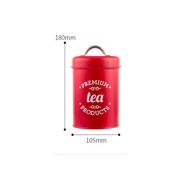 1.2L Storage Canister Jars for Tea Coffee Sugar, Vintage Metal Kitchen Food Storage Container Sealed Cookie Cans Kitchen Supply