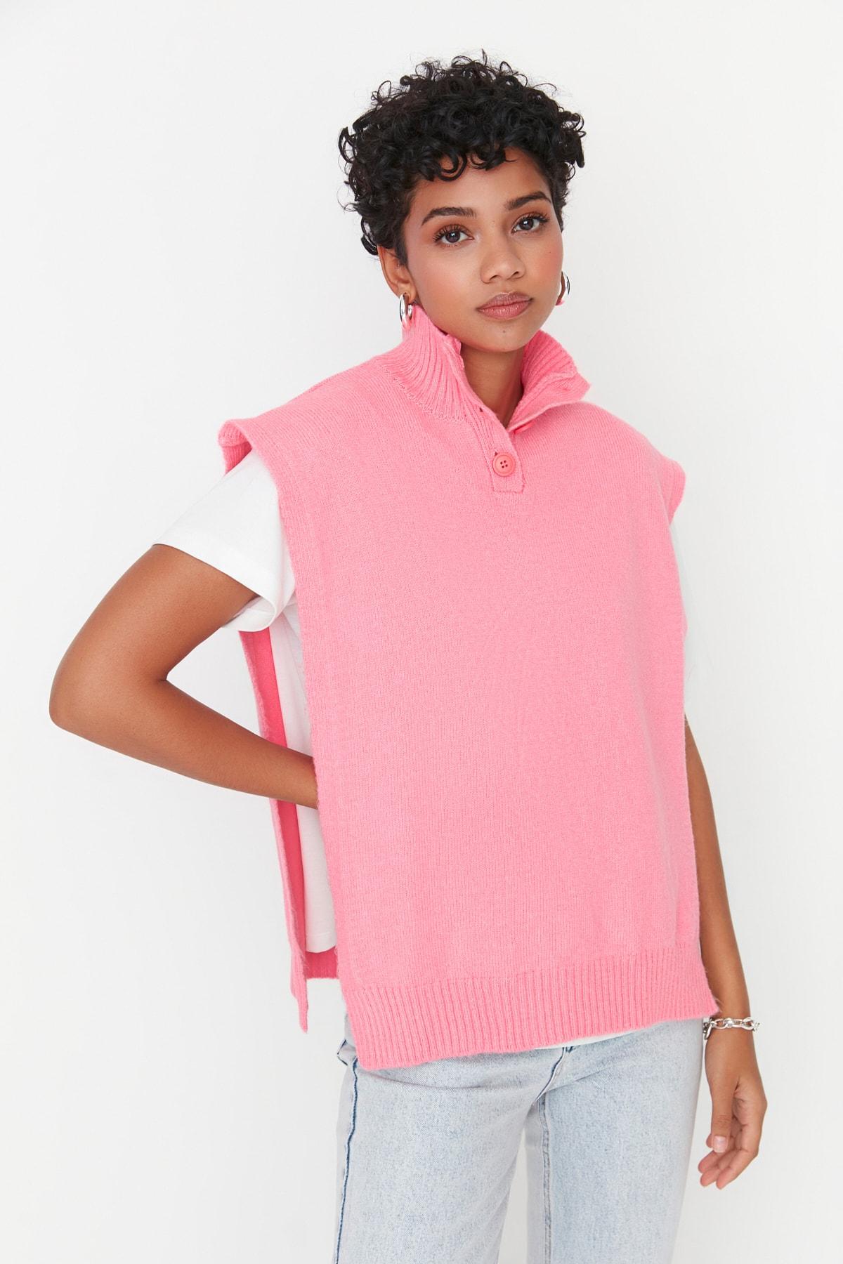 

Свитер Жилет - Розовый - Стандартный крой