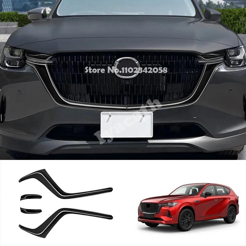 For mazda CX-60 CX60 CX-80 CX80 CX-90 CX90   2024 2025 ABS black Front Fog Lights Cover Head Headlights Lamp Stickers