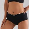 Fashion sweet and cool single-layer imitation pearl five-pointed star pendant waist chain, versatile and simple body chain