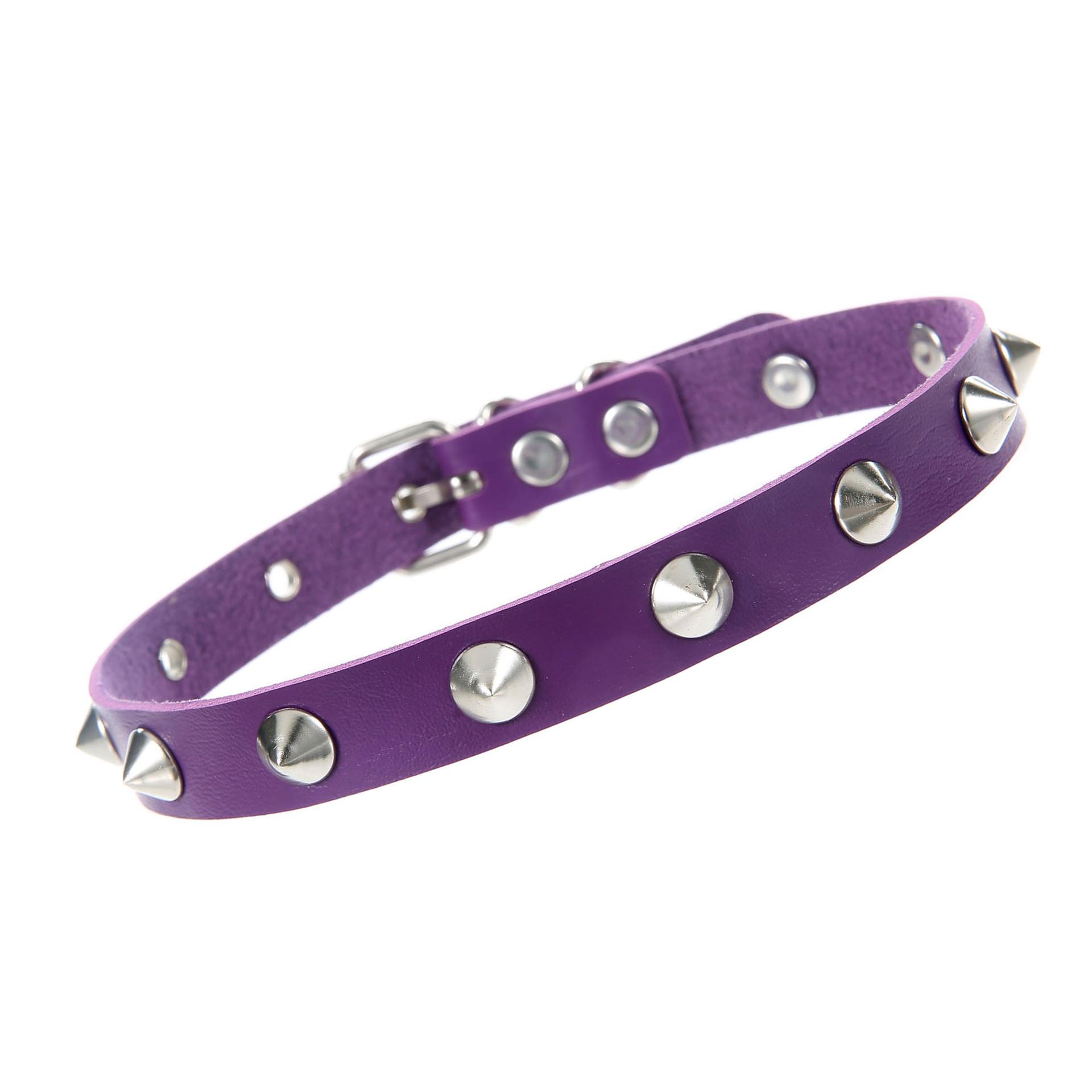 Pointe d'ongle Tambour Harajuku Punk Collier d'ongles, Collier Style Sombre Gothique en Cuir PU Pour Femmes, Cadeau de Saint-Valentin blue