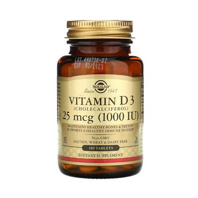 Solgar Vitamin D3 Cholecicalpherol 1000 IU Prenatální výživa Softgel 100 tablet, 1 sada