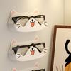 Cartoon Cat Sunglasses Display Holder Punch-free Wardrobe Decoration Glasses Storage Rack Wall Mounted Home Tidying