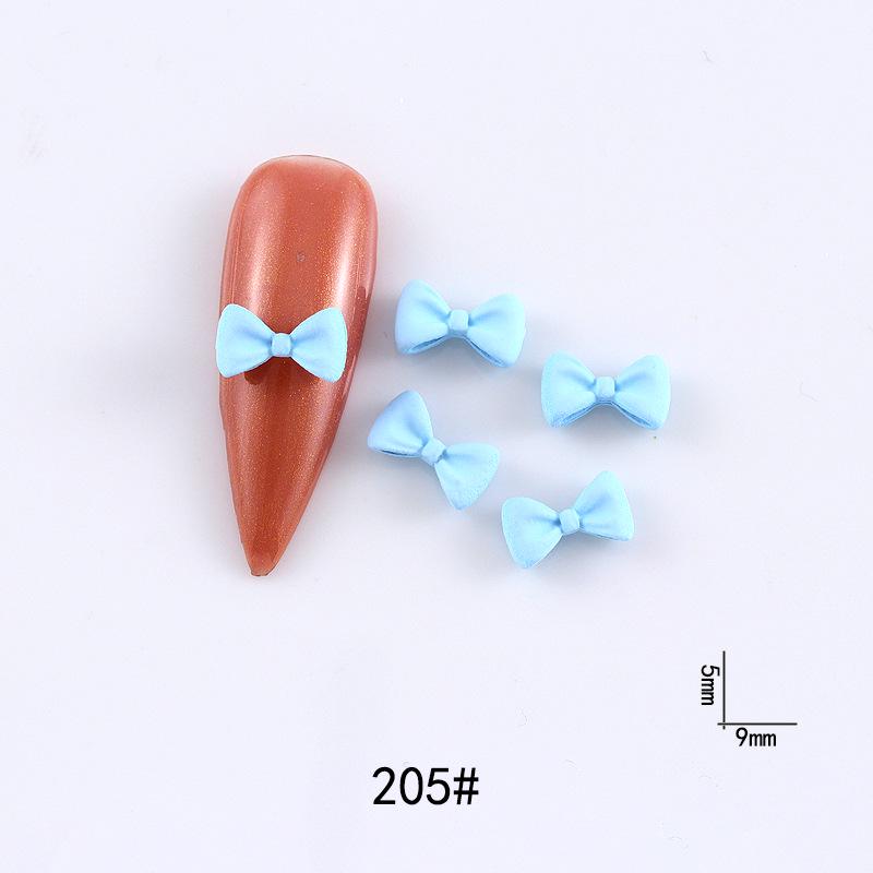 New Cute Bow Heart Nail Art: Frosted Matte Blue & Pink