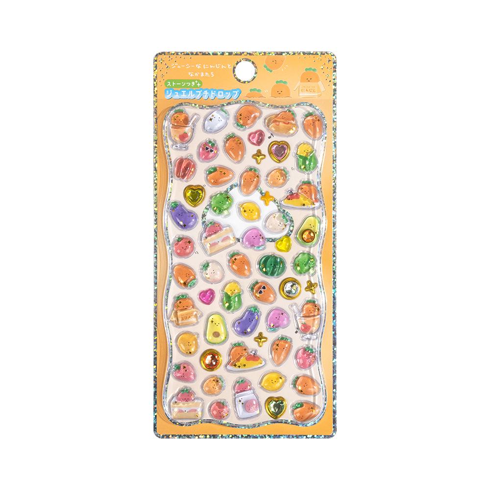 Shangle Rainbow Gradient Cute Cartoon 3D Crystal Embossed Sticker Decals