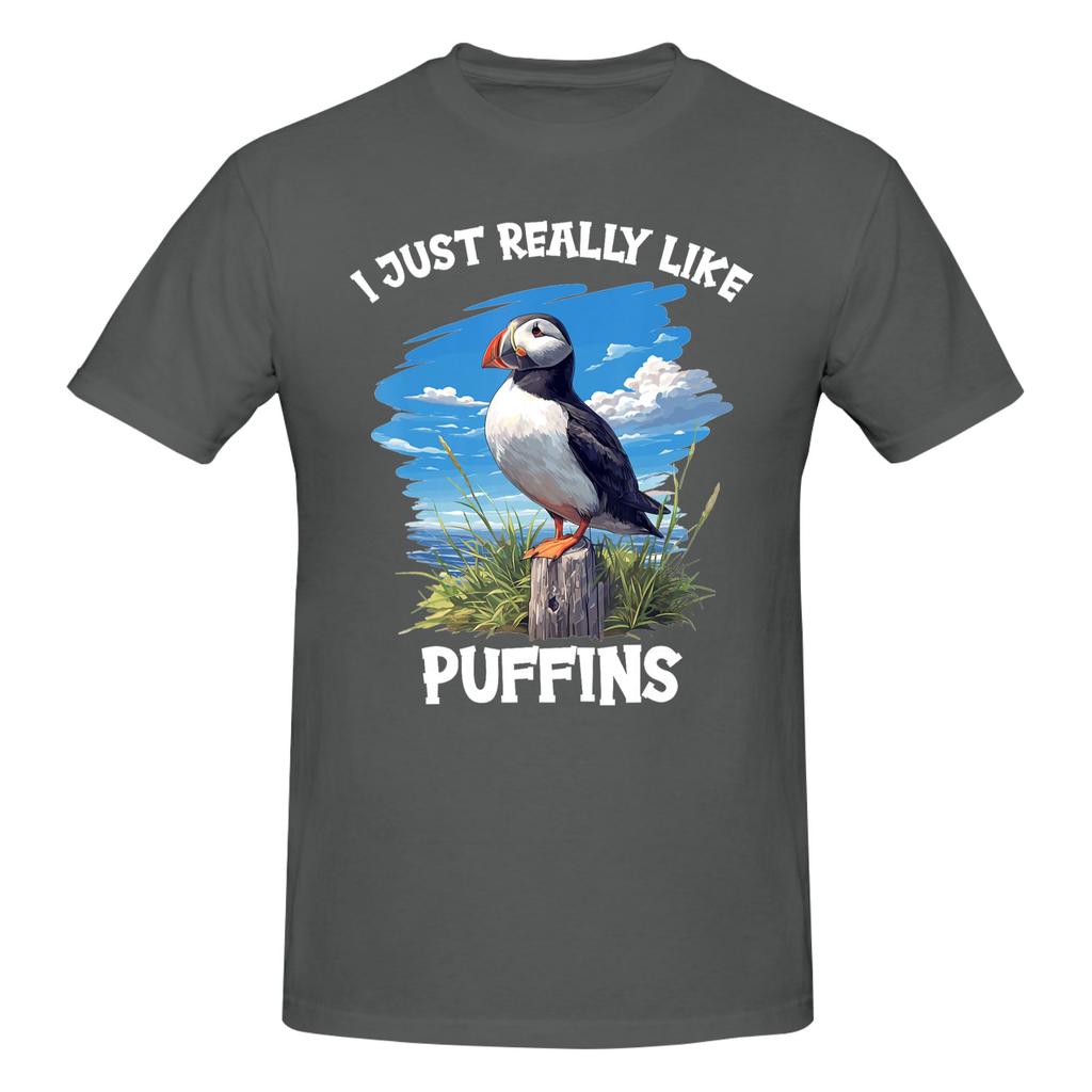 Piece Tiny Bird Graphic Cotton TShirt I Just Really Like Puffins Tops Tees For Unisex