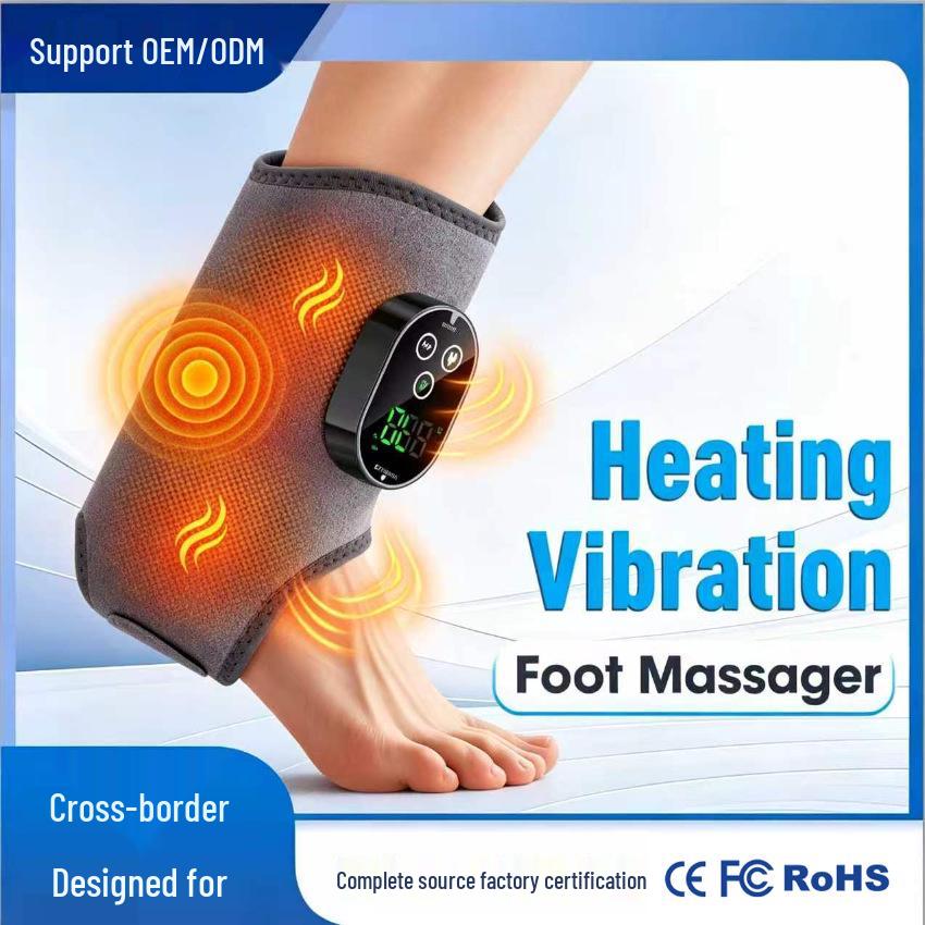 Rechargeable Heated Ankle Massager with Vibration & Hot Compress