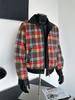 Men's Retro Loose Plaid Reversible PU Leather Jacket - Trendy American Spring/Autumn Outerwear