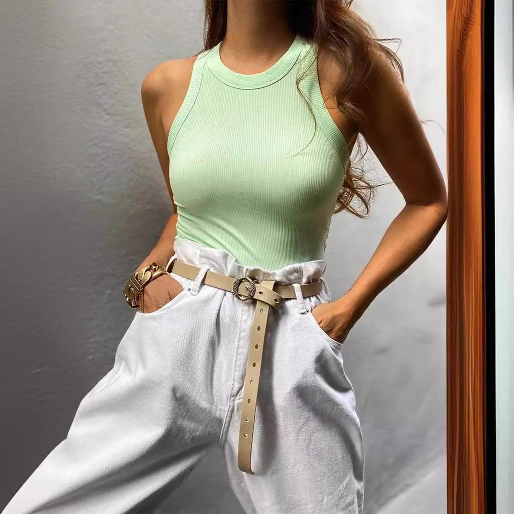 2024 Europäischer und Amerikanischer Rundhals Ärmellos Slim Kurze Weste - Sexy, Modisch, Alleskönner