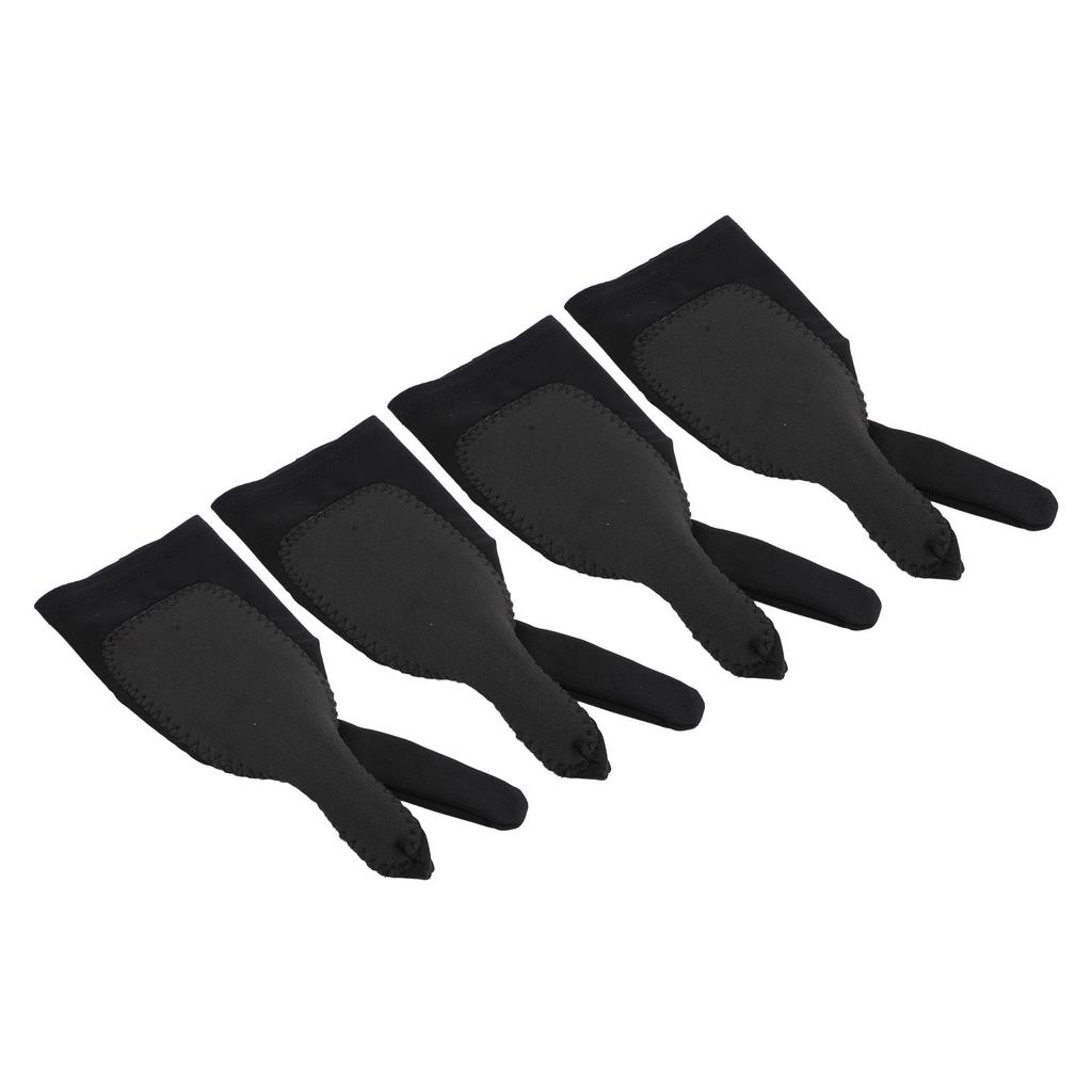 4 Pack Artist Drawing Glove Right Left Hand 3 Layer Two Finger Smooth Elasticity Breathable Digital Art Graphic Tablet