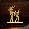 Metal Lighted Christmas Deer Decoration Light Up Reindeer Figurine with Wooden Base for Indoor Outdoor Home Yard Tabletop Decor