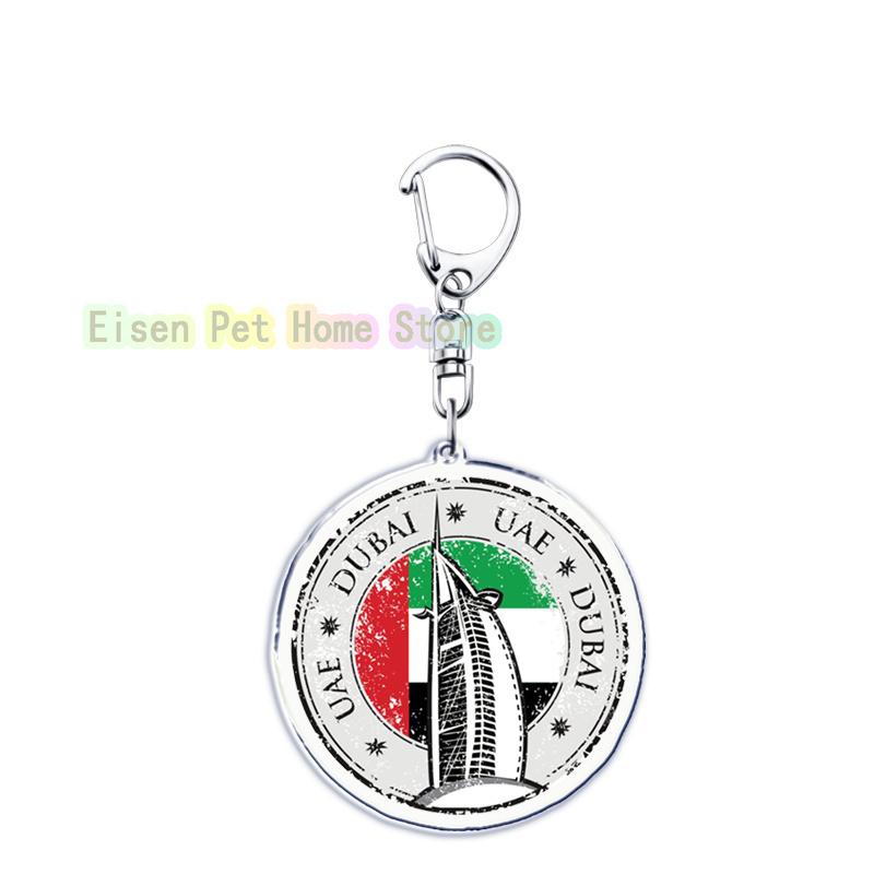 Classic Dubai City Travel Keychains Dxb Airport Tickets Key Chain Ring for Bag Hero Pendant Keyring Jewelry Fans Gifts