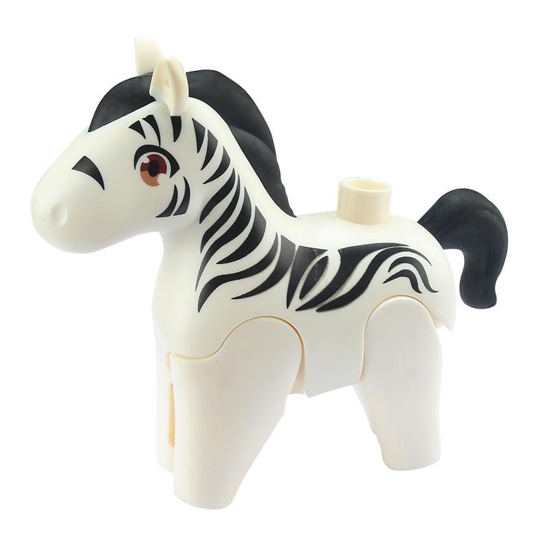 Große Bausteine Tiere Zubehör Bauernhof Zoo Kamel Känguru Katze Löwe Koala Flamingo Lernspielzeug Für Kinder Geschenke