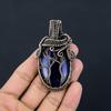 Blue Flash Labradorite Handmade Pendant, Natural Gemstone Jewelry, 999 Copper Wire Wrapped Pendant Jewelry, For Gift