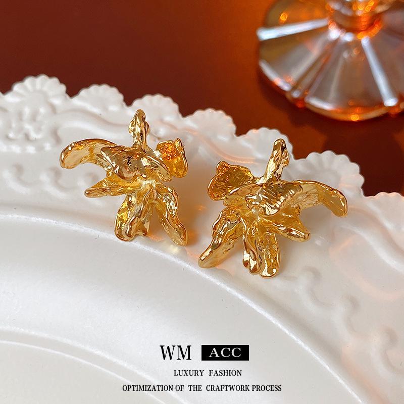 Boucles d'oreilles vintage Argent Aiguille Cœur & Fleur Pendentif Pompon