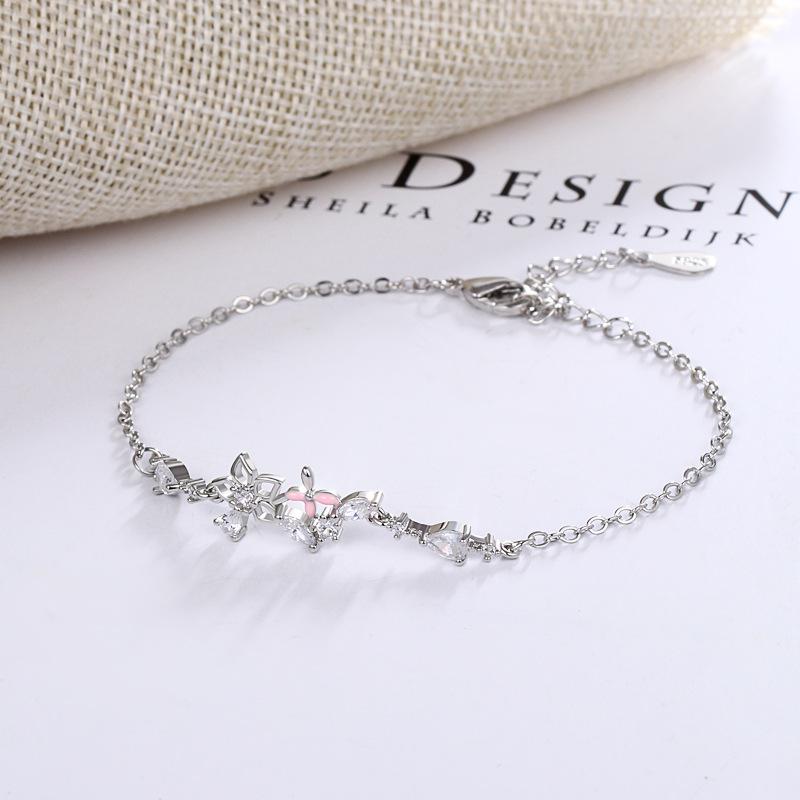 ANENJERY летний браслет женский сладкий свежий браслет с бриллиантами и цветами — фото 2