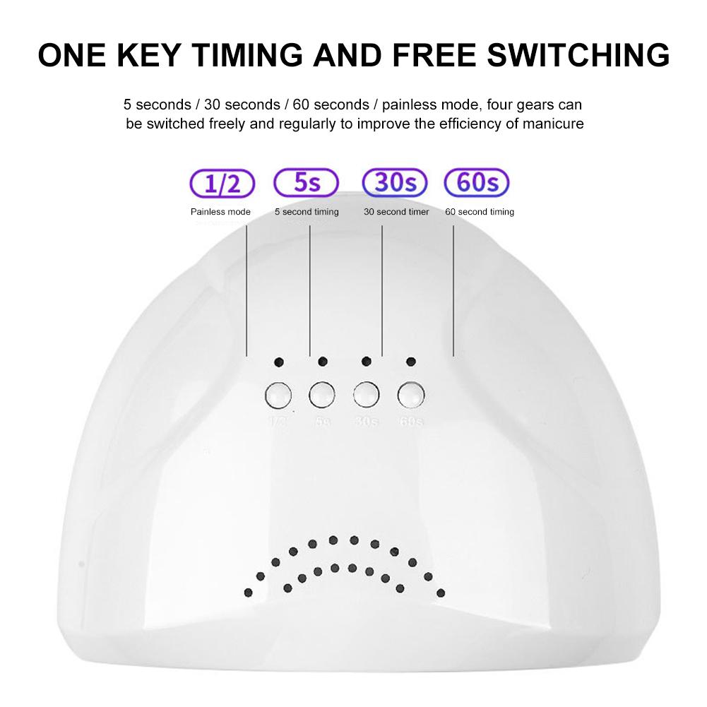 48W 4-Gear Timing UV LED Lamp ABS Manicure Phototherapy Nail Polish Dryer Lights Polish Gel Quick Drying Machine