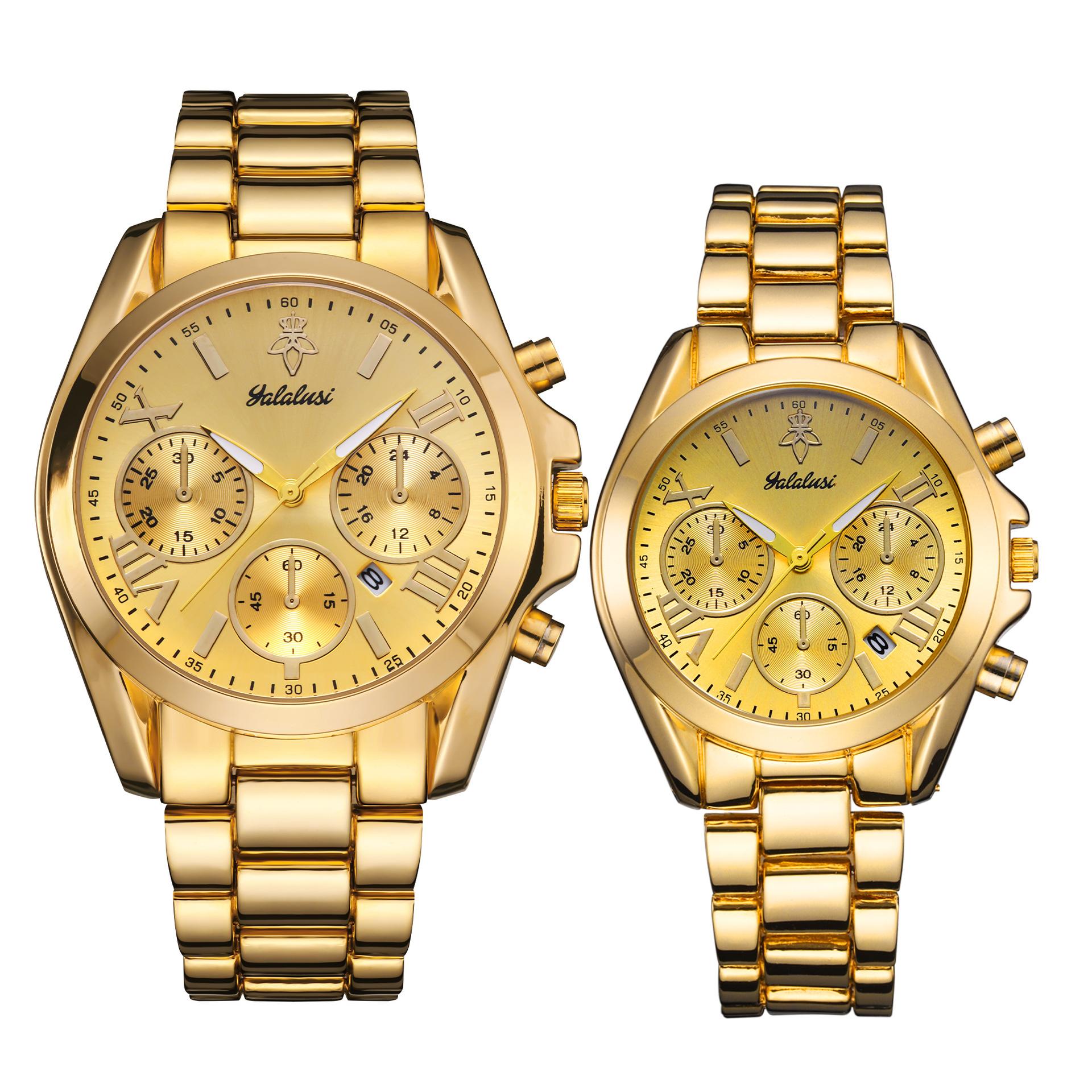 Yalalusi Fashion Ladies Watch Three-Eye Dial Chronograph Couple Watch
