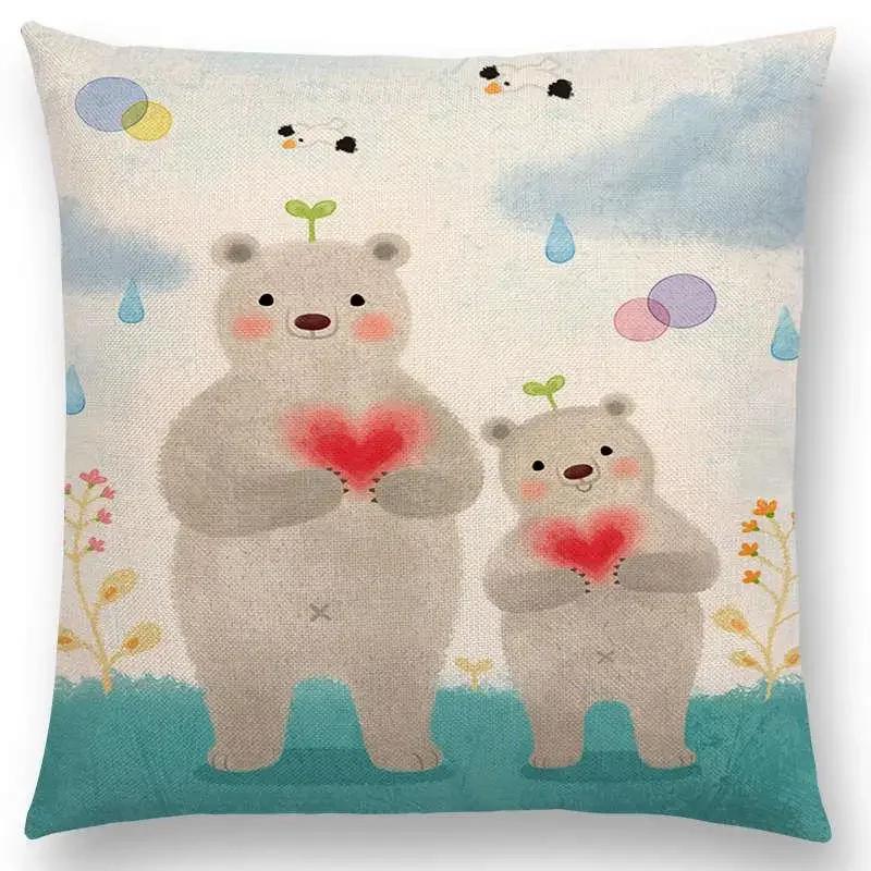 

Новая Милая Прекрасная Девочка Счастливая Семья Наволочка для Подушки Вечеринка Кролик Слон Медведь Кошка Лиса Свинья Мультяшные Животные Диван Накидка Наволочка 66x66cm