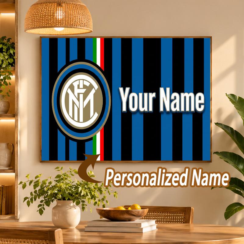Custom Name Inter Milan 5D Diamond Painting Personalized Full Drill Diamond Art Kit Gift