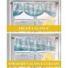 Summer Tie Up Valance for Kitchen Windows, Watercolor Blue Ocean Beach Tie-up Curtain Shade Valances 60"x18" Rod Pocket Short Curtains Window