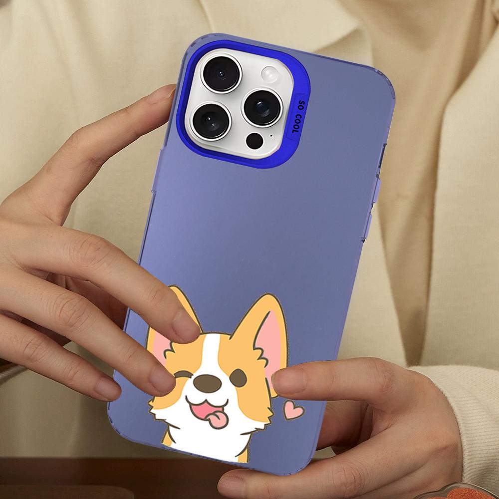 Funny Cute Dog Corgi Phone Case For IPhone 16 15 14 13 12 11 Pro Max X XR XSMAX 8 7 Plus Matte Shockproof Back Cover