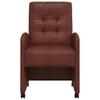 Dining Chairs with Casters 2 pcs Shiny Brown Faux Leather