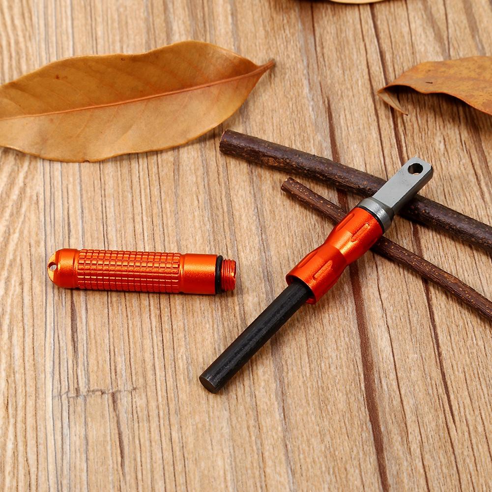 Utendørs Survival Camp EDC Alloy Vanntett Magnesium flintstein CNC girlomme (oransje)