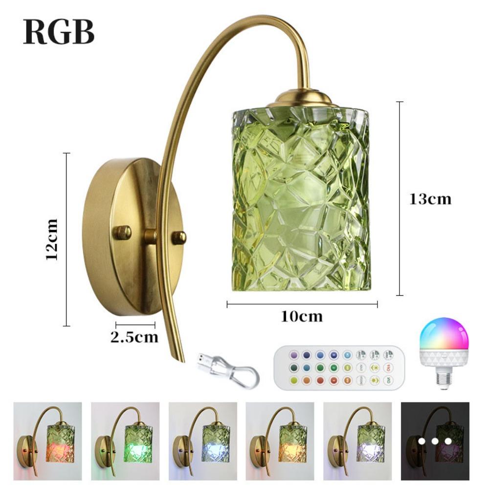 360° Adjustable LED Wall Light Starry Glass Shade Rotatable Wall Light  Home Decor