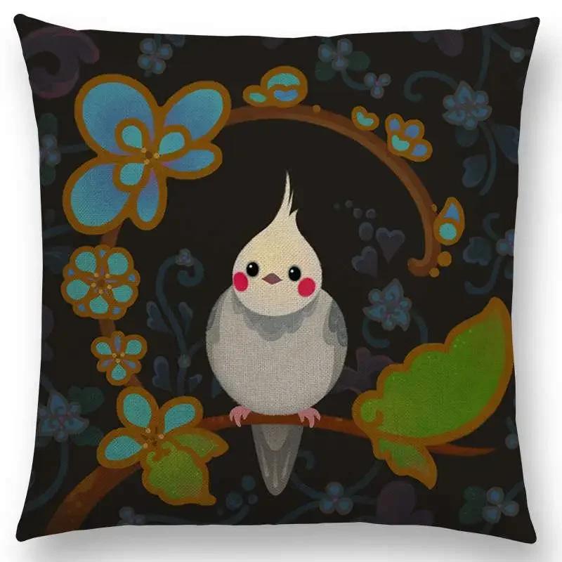 Super Cute Cartoon Animals Pufferfish Cushion Cover Lovely Bird Sweet Nest Interesting Fish Cat Frog Fox Throw Pillow Case Hogar