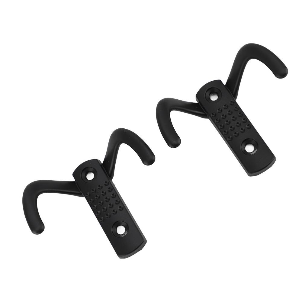 2sets Zinc Alloy Double Prong Hook Black Coat Hook Robe & Towel Hooks Wall Mounted Hook For Towel