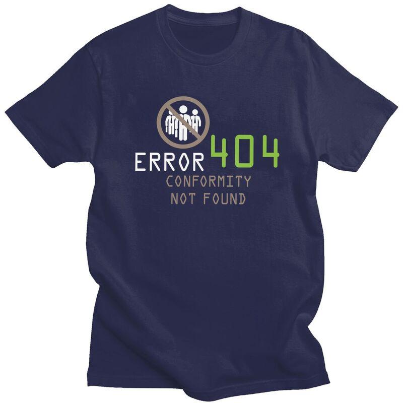 Custom Error 404 Conformity Not Found Tshirt for Men Short Sleeve Casual T Shirt Programmer Tshirts Slim Fit 100 Cotton Tee
