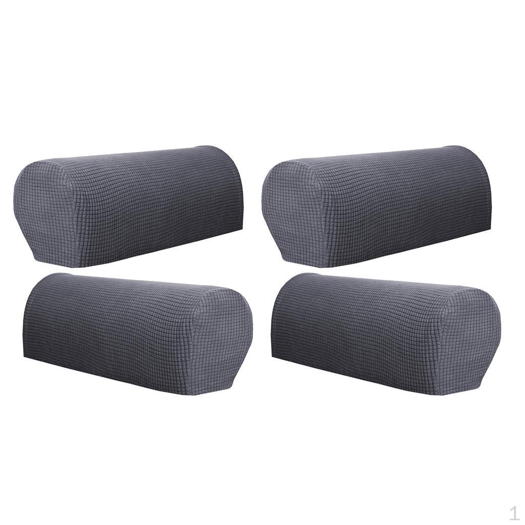 4PCS Thickened Armrest Covers Polyester Spandex Sofa Protectors - Gray 1788₽