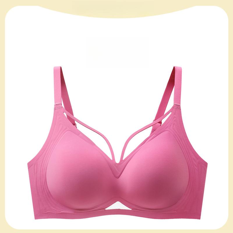 Nahtloser BH in großer Größe, dünnes Design ohne Bügel, gerafftes BH-Top, stützend, gegen Hängen, Push-up-BH