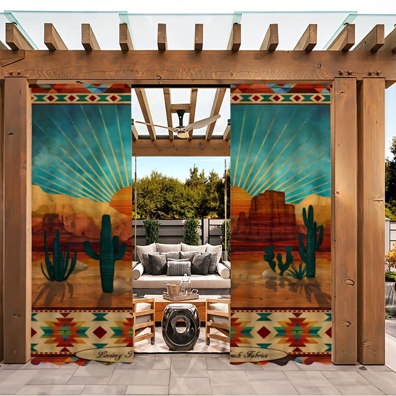 2 Stück, Boho Damen Print Vorhang mit Stangentasche zur Montage, Digitaldruck Vorhänge, Polyestermaterial, Geeignet für Wohnzimmer, Schlafzimmer