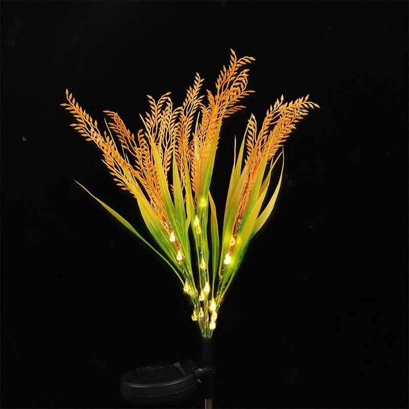 Solar Ground LED Landscape Light: Rice and Wheat Ear Design for Indoor/Outdoor Decoration
