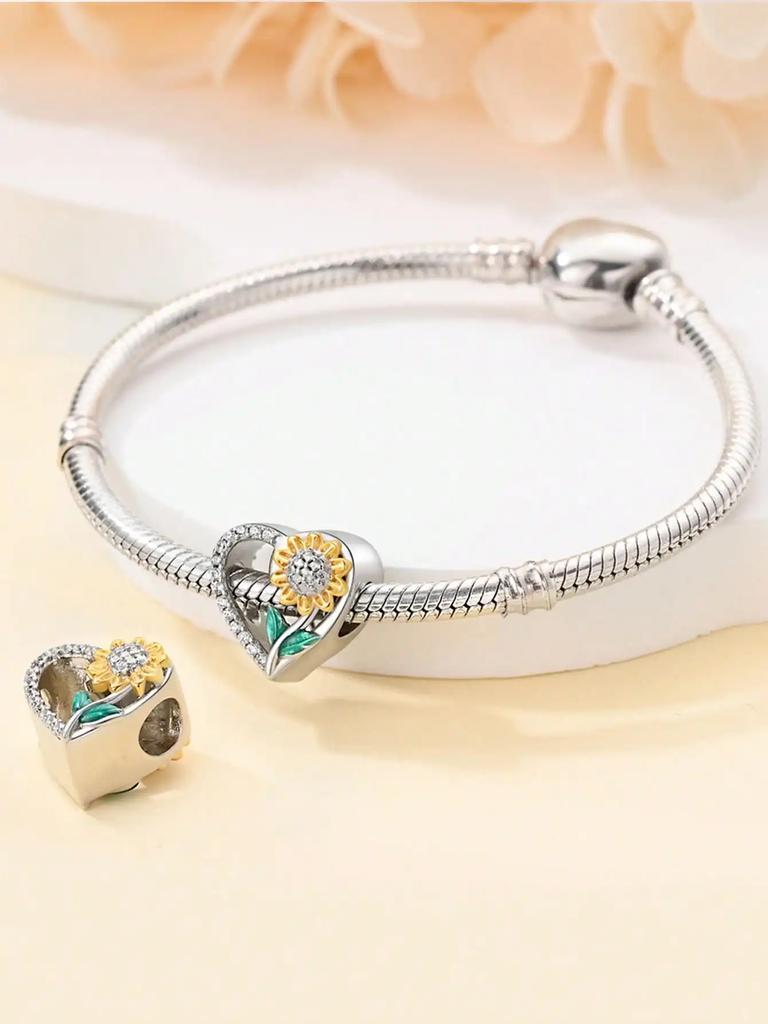 Copper Plated Original Charms Lotus Bead Irisbeads Fit Bracelet Women'S Jewelry Gift