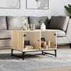 VidaXL Coffee Table with Glass Doors, End Table with Storage, Side Table Living Room Interior, 836541