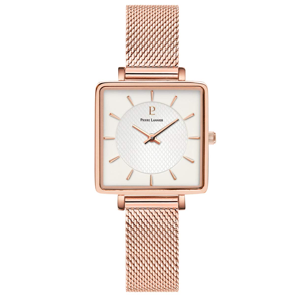 

Pierre Lannier Le Carre Collection Mesh Strap Watch P008F928 Pink Gold x White Women s [Official Import]