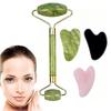 Gua Sha for Face, 4 Piece Set with Jade Roller and Gua Sha Tools for Facial Massage, Skin Care Routine, Includes Green Jade Roller and Gua Sha Bo