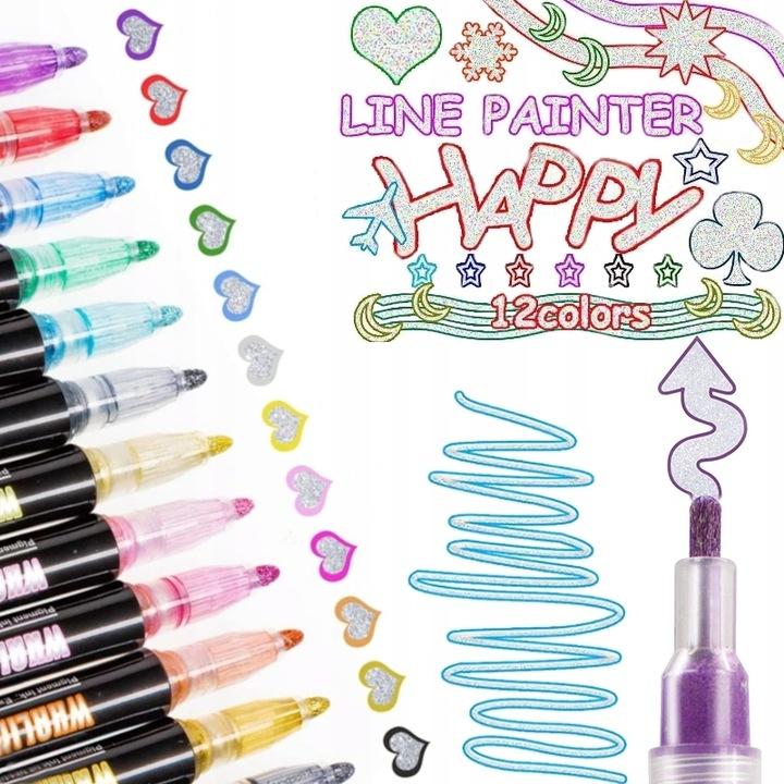 Magic contour pens - set of 12 with double line effect