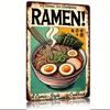 Vintage "Ramen!" Tin Sign - Humorous Comic-Style Cookbook Art - Rustic Metal Decor for Home Kitchens & Cafes - Durable, Colorful