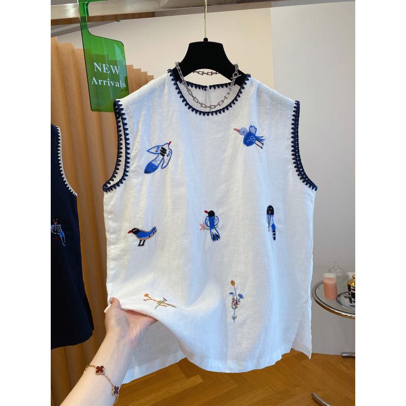 Women s 3680 Stylish Cotton Linen Sleeveless Vest - Summer 2026 Collection XX-Large