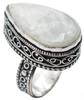Moonstone Natural Gemstone Antique Silver Plated Ring US Size-8.5 A 315