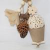 Natural Wood Bird Bite Toys Rattan Ball Pinecone Wood Block Parrot Chewing Toys With Metal Hook Bird Cage Accessory For Parrot